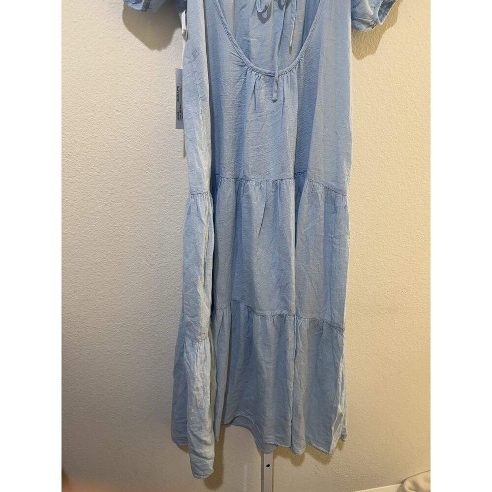 HONORINE Elodie Long Cotton-gauze Midi Dress size M In Spa Blue - Picture 12 of 14